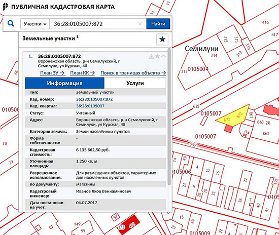 Карта участка на Курской